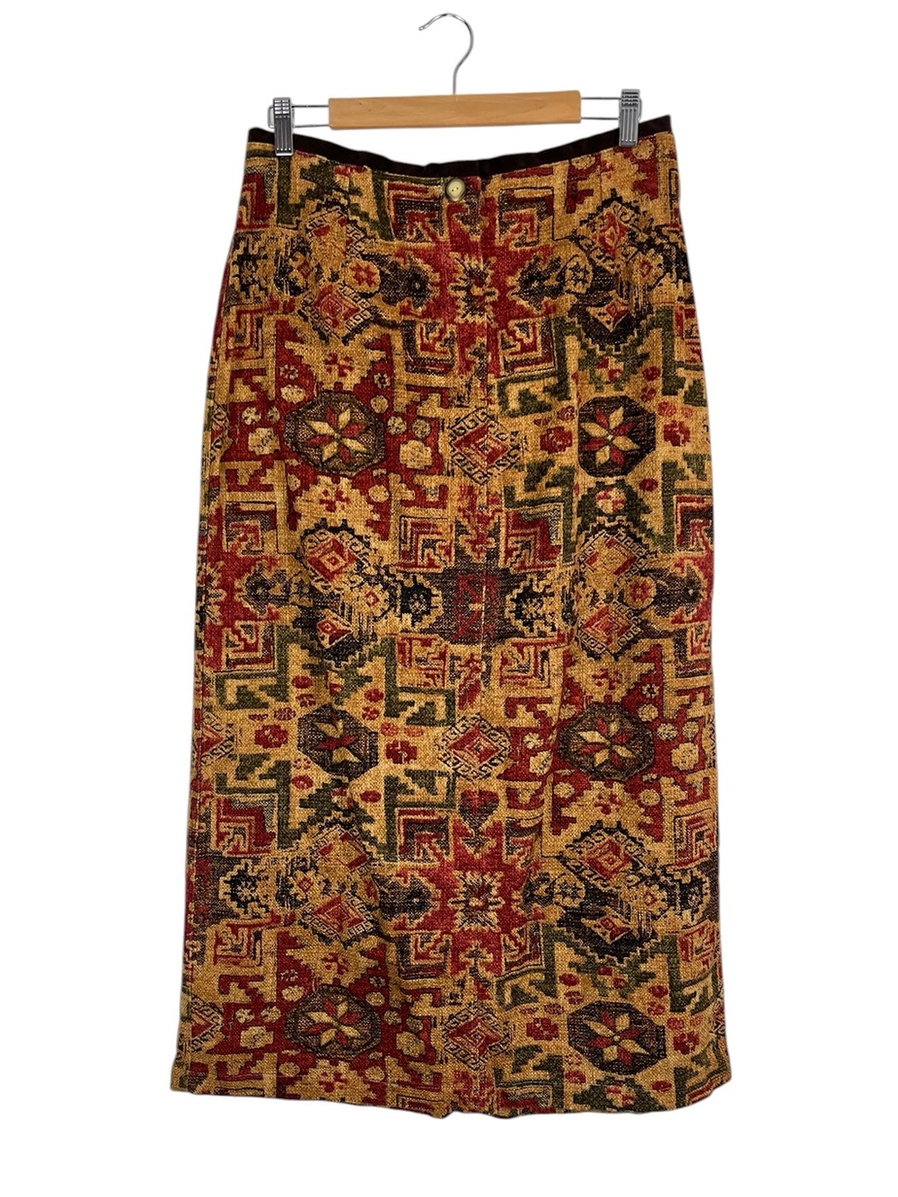 Vintage Saddle Ridge Southwestern Boho Geometric Maxi Tapestry Skirt Size 15/16